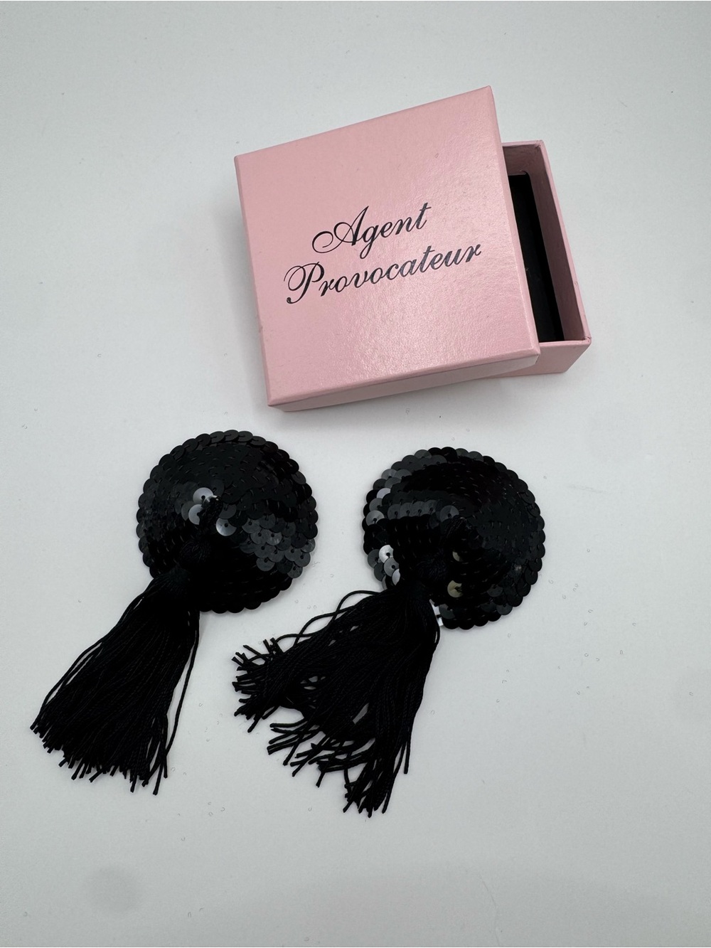 Agent Provocateur Black Sequin Tassel Pasties Nipple Covers w/ Original Box